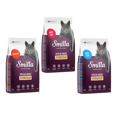 Smilla Adult Katzenfutter mit Fisch, wiederverschließbare Verpackung, enthält Taurin, Omega-Fettsäuren und Yucca-Schidigera. Made in Germany, 1 kg.