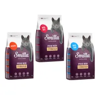 Probierpaket: 3 x 1 kg Smilla Trockenfutter - Sterilised Geflügel + Fisch + Rind