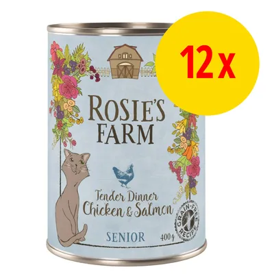 Rosie's Farm Tender Dinner Chicken & Salmon Senior, 12x 400g, getreidefreie Rezeptur. Rosie's Farm Tender Dinner Chicken & Salmon Senior, 12x 400g, getreidefreie Rezeptur.