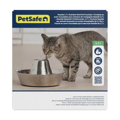 PetSafe® poidełko fontanna ze stali nierdzewnej - Poidełko fontanna, 1,8 l