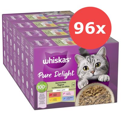 Jumbopack Whiskas Pure Delight Portionsbeutel 96 x 85 g