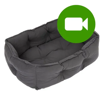 Przycisk odtwarzania filmu prezentującego szare legowisko dla zwierząt. Kliknij tutaj, aby obejrzeć wideo produktu.