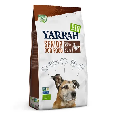Yarrah Bio Senior -koiranruoka, proteiini 25 %, rasva 10 %, kanan kanssa. 100 % kierrätettävä pakkaus, EU-luomumerkki, ilman keinotekoisia lisäaineita. Yarrah Bio Senior -koiranruoka, proteiini 25 %, rasva 10 %, kanan kanssa. 100 % kierrätettävä pakkaus, EU-luomumerkki, ilman keinotekoisia lisäaineita.