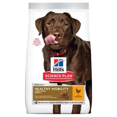Hill's Science Plan Healthy Mobility large 25kg+ adult with chicken, supports joint health for an active life, no artificial preservatives, colours or flavours.