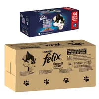 Jumbopack Felix 120 x 80 /85 g pour chat + 44 x 85 g sachets offerts ! - Tendres Effilés : Délicieux duo (120 x 85 g) + sélection à la viande et au poisson (44 x 85 g)