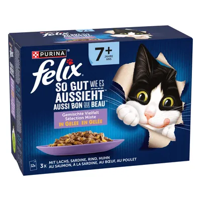 Výhodné balení Felix "So gut wie es aussieht" Senior 4 x 12 kapsiček (48 x 85 g) Výhodné balení 4 x 12 kapsiček (48 x 85 g) - hovězí, kuřecí, sardinky, losos Výhodné balení Felix "So gut wie es aussieht" Senior 4 x 12 kapsiček (48 x 85 g) Výhodné balení 4 x 12 kapsiček (48 x 85 g) - hovězí, kuřecí, sardinky, losos