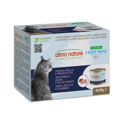 Sparpaket Almo Nature HFC Natural Light 24 x 50 g - Thunfisch, Huhn & Schinken