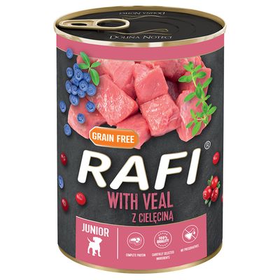 Rafi Junior Pastete, 24 x 400 g Z cielęciną, żurawiną i jagodami