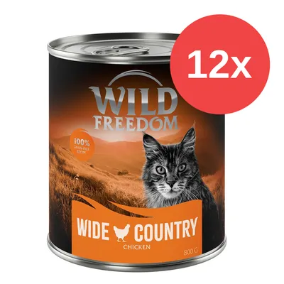 Wild Freedom Wide Country Chicken, 800g Dose, 100% getreidefreie Rezeptur. Packung enthält 12 Stück.
