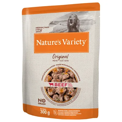 Nature's Variety Original Pâté s hovězím, pro střední a velké dospělé psy, 300 g. Bez obilovin, bez umělých barviv, aromat a konzervantů.