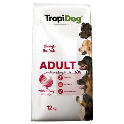 Tropidog Premium Adult Medium dinde & riz pour chien 2 x 12 kg