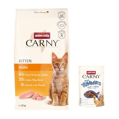 Animonda Carny Adult poulet + truite, 65% viande et ingrédients animaux, 35% viande de poulet fraîche, 0% céréales, Made in Germany, sans sucre, avec viande fraîche.