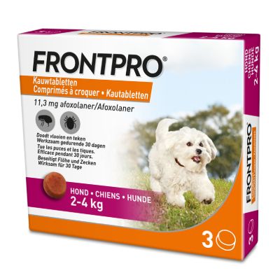 Frontpro Kauwtabletten voor Honden (alle varianten) Dubbelpakket: 2 x 3 tabletten voor honden (2-4kg) - BE