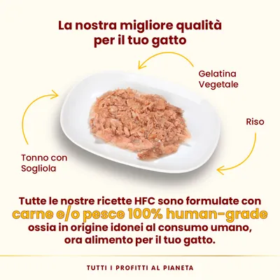 Almo Nature HFC Jelly in buste 6 x 55 g - Mix: Tonno, Tonno e Sogliola, Tonno con Acciughine