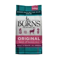14kg Burns Dry Dog Food - 12kg + 2kg Free! * - Adult & Senior Original Lamb & Brown Rice (14kg)