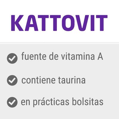 KATTOVIT. Fuente de vitamina A, contiene taurina, en prácticas bolsitas.