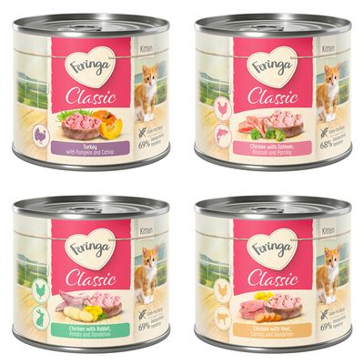 Feringa Classic Meat Menu Kitten 6 x 200g Mixed Pack: 4 Varieties