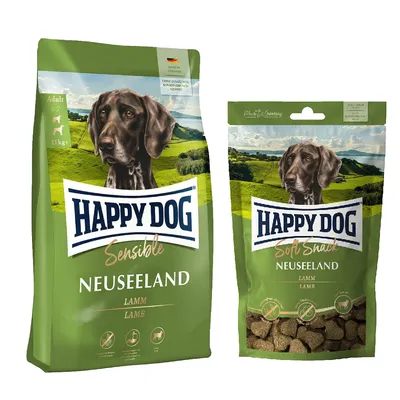 Happy Dog Kombi-Paket:  Supreme Sensible 10 / 12,5 kg + 5 x 100 g Soft Snack - Sensible Neuseeland 12,5kg + Neuseeland 5 x 100 g Happy Dog Kombi-Paket:  Supreme Sensible 10 / 12,5 kg + 5 x 100 g Soft Snack - Sensible Neuseeland 12,5kg + Neuseeland 5 x 100 g