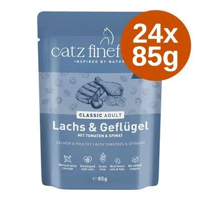 Sparpack: catz finefood portionspåse 24 x 85 g - Fågel