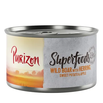 Purizon Superfoods 6 x 140 г - Кабан с сельдью, сладким картофелем и яблоком 