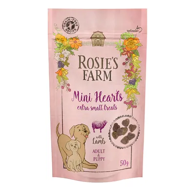 Rosie's Farm Snacks Puppy & Adult "Mini Hearts" lammas - säästöpakkaus: 3 x 50 g