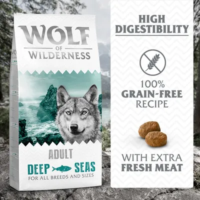 Wolf of Wilderness Adult "Deep Seas" sleď - bez obilovin - Výhodné balení: 2 x 12 kg nová receptura