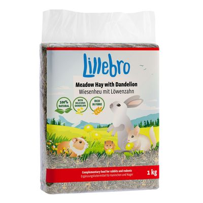 Lillebro Wiesenheu mit Apfel, Löwenzahn oder Karotte Wiesenheu mit Löwenzahn 1 kg