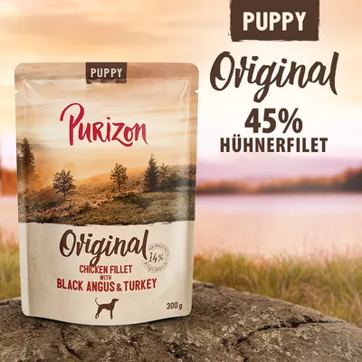 Purizon Puppy Original, 45% Hühnerfilet, mit Black Angus und Truthahn, 300g. Hochwertige Zutaten für Welpen.