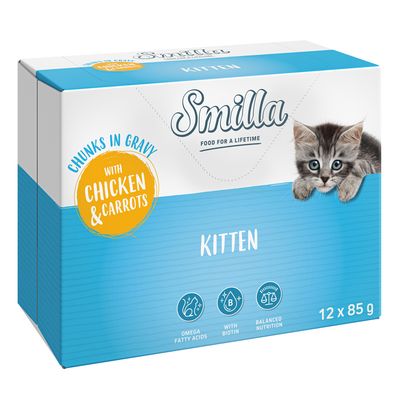 Smilla Kitten хапки със зеленчуци в сос, в паучове пиле и моркови (24 x 85 г)