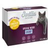 Smilla Adult Light Bocconcini in Salsa con Verdure in Busta umido gatto 12 x 85 g Pollo e Pomodoro