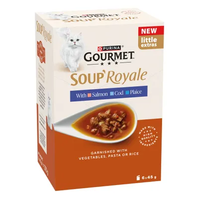 Gourmet Soup Royale 6 x 45g - Fish Selection (Salmon, Plaice, Cod) Gourmet Soup Royale 6 x 45g - Fish Selection (Salmon, Plaice, Cod)