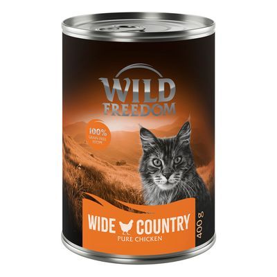 Wild Freedom Cold River kattenvoer, kip met pollak, 100% graanvrij. Verpakking: 24 blikken van 400 g.