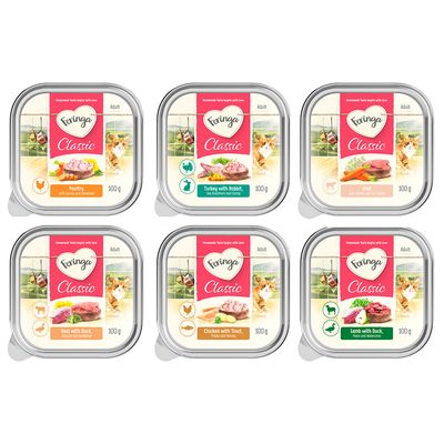 Feringa Classic Meat, laks og kalkun med zucchini og brøndkarse, voksen, kornfri opskrift, 6 x 100 g.