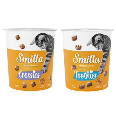 Blandet pakke: Smilla Kattegodbidder Crossies & Toothies (2 x 125 g)