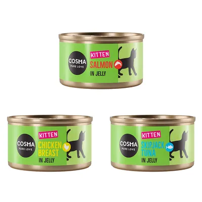 Cosma Original Kitten 6 x 85g - cat wet food - Mixed Pack (3 Varieties)