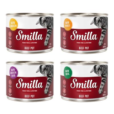 Sparpaket Smilla Rindtöpfchen 24 x 200 g Mix (4 Sorten gemischt)