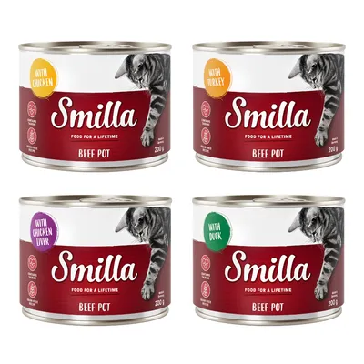 Sparpaket Smilla Rindtöpfchen 24 x 200 g - Mix (4 Sorten gemischt) Sparpaket Smilla Rindtöpfchen 24 x 200 g - Mix (4 Sorten gemischt)