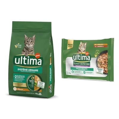 7,5 kg / 10 kg Ultima Crocchette  + 4 x 70 g / 8 x 85 g Umido per gatti gratis! - 10 kg Urinary Tract Pollo + 4 x 70 g Expert Nutrition Urinary Pollo & Manzo