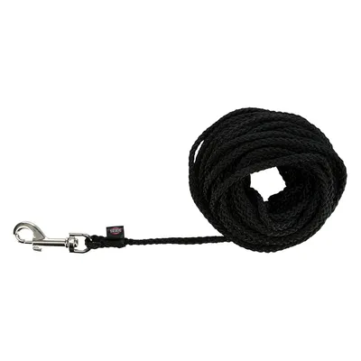Trixie kerek, hosszú kötélpóráz, fekete - S–M méret: 5 m hosszú, Ø 5 mm