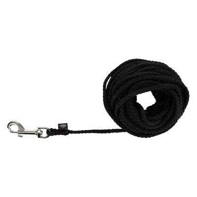 Trixie kerek, hosszú kötélpóráz, fekete S–M méret: 5 m hosszú, Ø 5 mm