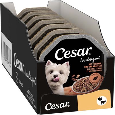 Mégapack Cesar 14 x 150 g pour chien - Ragoût dinde, bœuf, herbes