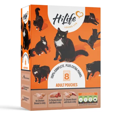 HiLife Cat Pouches in Jelly 8 x 70g - Chicken Selection