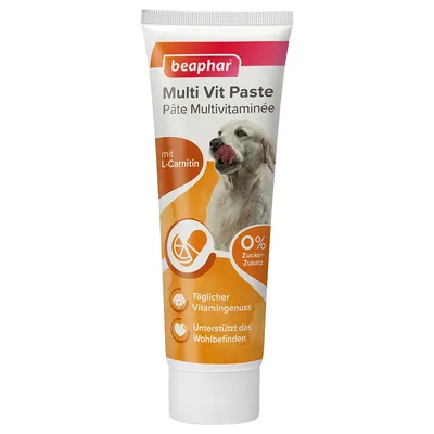 beaphar Multi Vit Paste mit L-Carnitin, 0% Zuckerzusatz. Täglicher Vitamingenuss, unterstützt das Wohlbefinden.