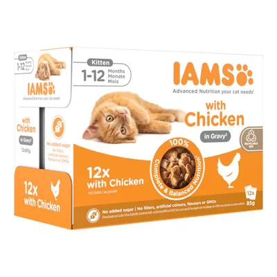IAMS Advanced Nutrition Kitten kylling i sauce - 12 x 85 g