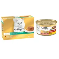 Gourmet Gold 24 x 85 g pour chat + 12 x 85 g boîtes offertes ! - Timbales sélection mixte aux légumes + Les Noisettes saumon, poulet