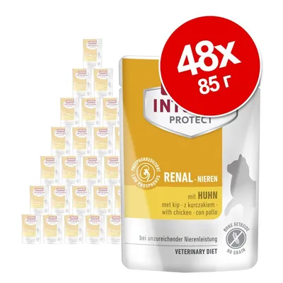 Animonda Integra Protect Renal с пиле, 48 x 85 г паучове. Видими надписи: Phosphorreduziert, Low Phosphorus, Ohne Getreide, No Grain, Veterinary Diet. Animonda Integra Protect Renal с пиле, 48 x 85 г паучове. Видими надписи: Phosphorreduziert, Low Phosphorus, Ohne Getreide, No Grain, Veterinary Diet.