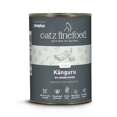 catz finefood Ente konzerv, monoprotein, zooplus, Csak nálunk! felirattal, természetes összetevők, gabonamentes, hozzáadott cukor nélkül, állatkísérlet-mentes