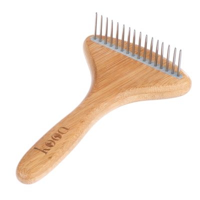 kooa Rechenkamm aus Bambus mit rotierenden Zähnen L 17,5 x B 10 cm
