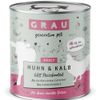 GRAU Smulpotje Graanvij 6 x 800 g Kattenvoer Kip & Kalf