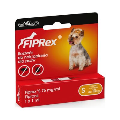 Fiprex Spot-on solution dla psów S: <10 kg (2 pipety x 1 ml)